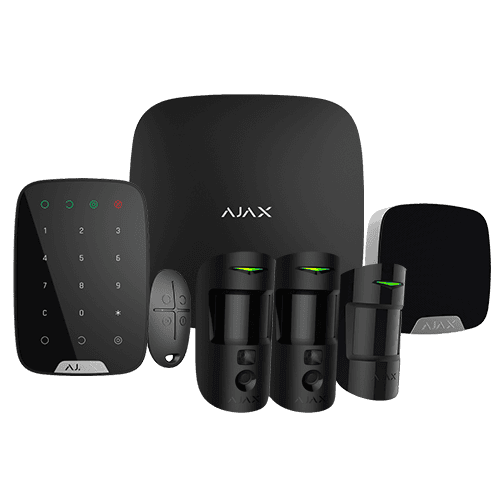 Kit de alarma profesional
Ajax HUB 2, 2 PIRCAM, 1 detector PIR
1 mando, 1 teclado y 1 sirena interior Negro