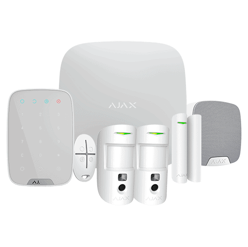 Kit de alarma profesional
Ajax HUB 2 4G, 2 PIRCAM PhOD, 1 teclado
1 contacto magnético,1 mando y 1 sirena interior Blanco