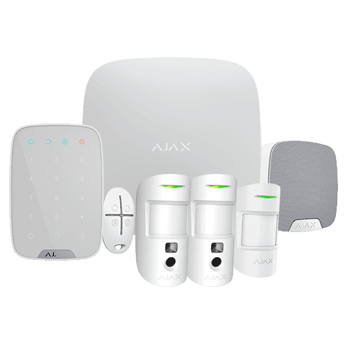 Kit de alarma profesional
Ajax HUB 2 4G, 2 PIRCAM PhOD, 1 detector PIR
1 mando, 1 teclado y 1 sirena interior Blanco
