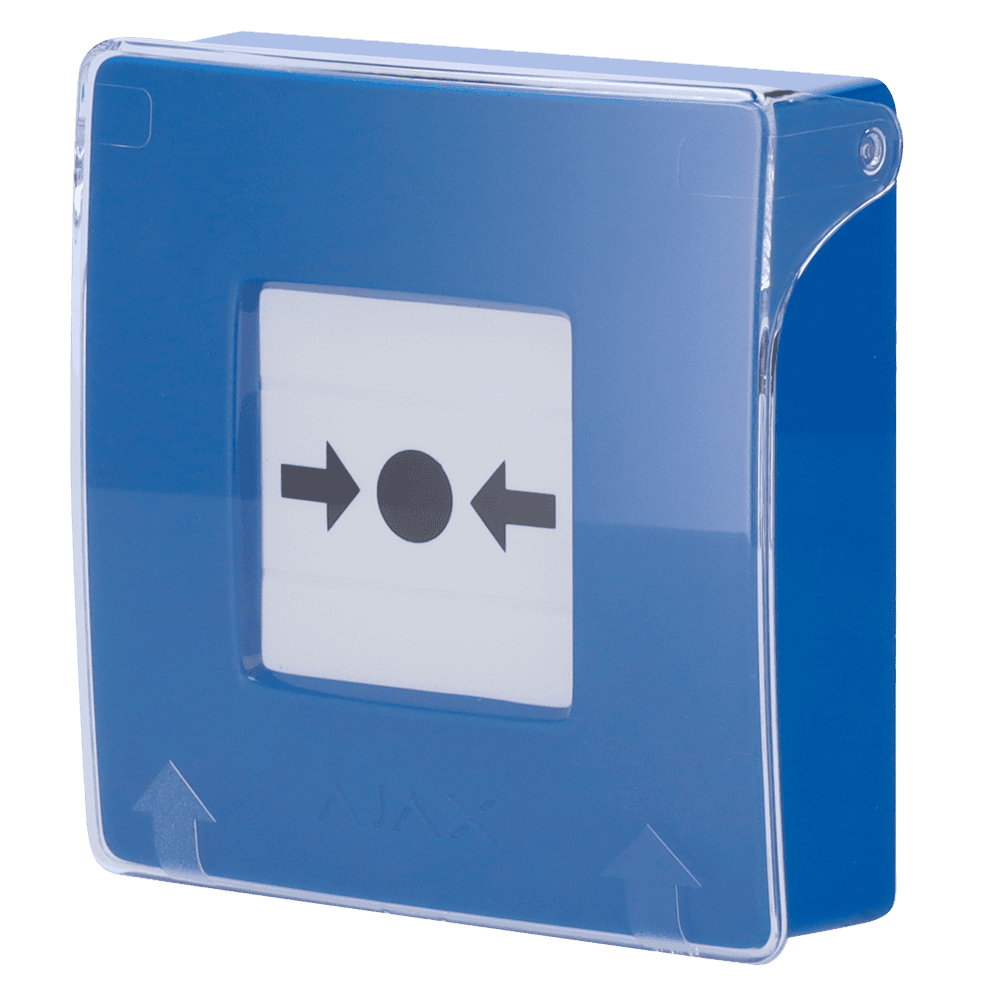 Botón manual de alarma de incendio azul