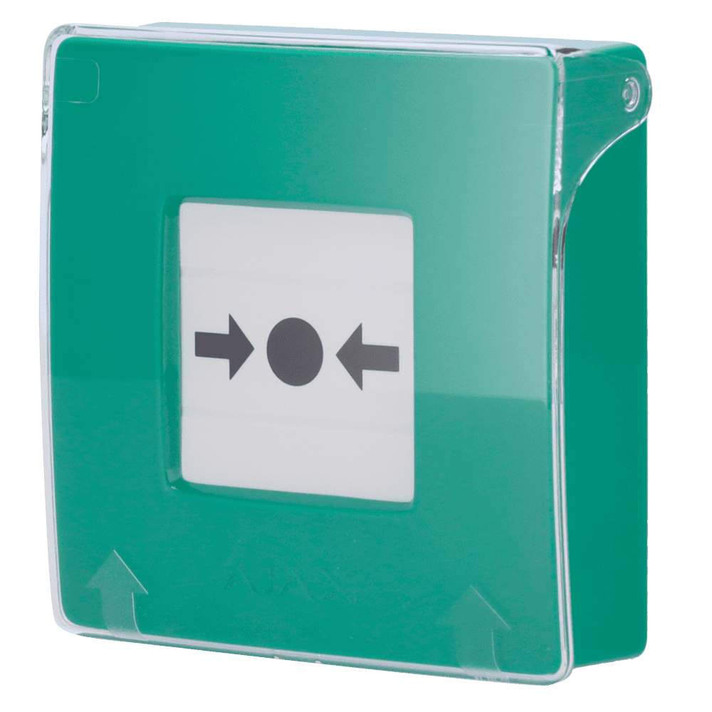 Botón manual de alarma de incendio verde