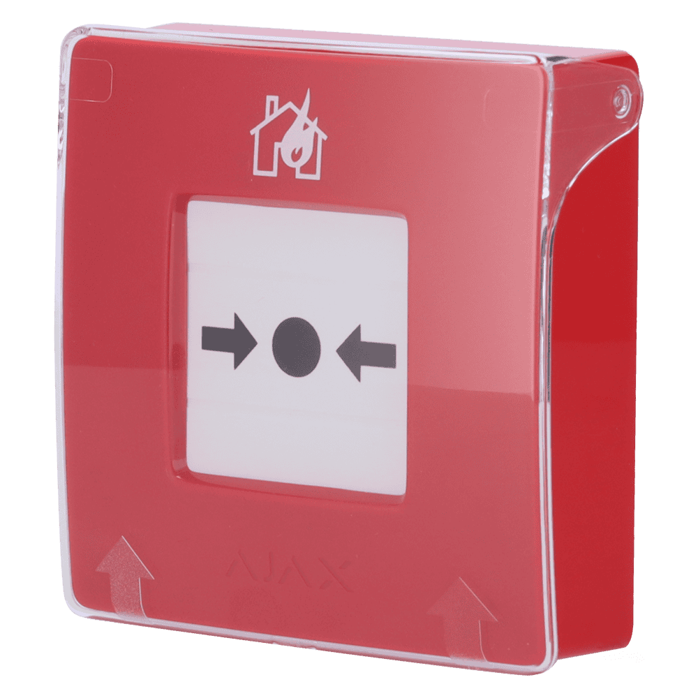 Botón manual de alarma de incendio rojo