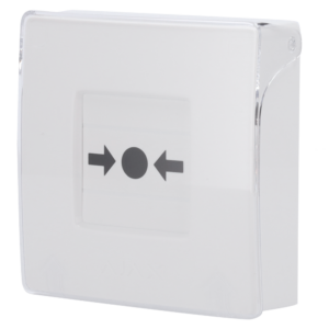 Botón manual de alarma de incendio blanco