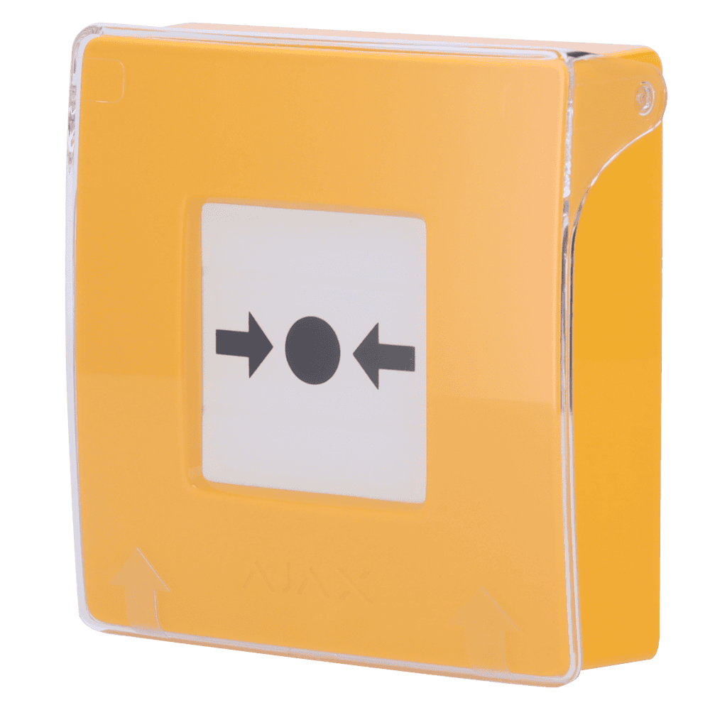 Botón manual de alarma de incendio amarillo